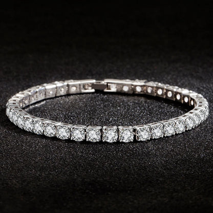 S925 Silver Platinum Plated Moissanite Bracelet Sparkling Personality Wedding Jewelry Gift Charm Bracelet For Women
