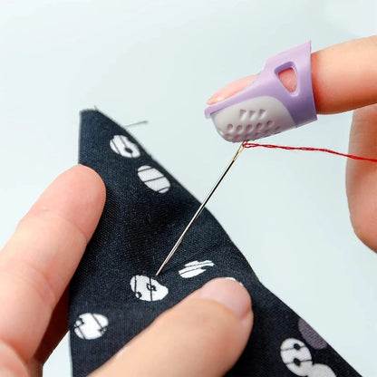 Silicone Sewing Thimbles Anti-slip Finger Protectors Sewing Finger Tips Hollowed Cover Sleeve DIY Hand Cross-stitch Sewing To