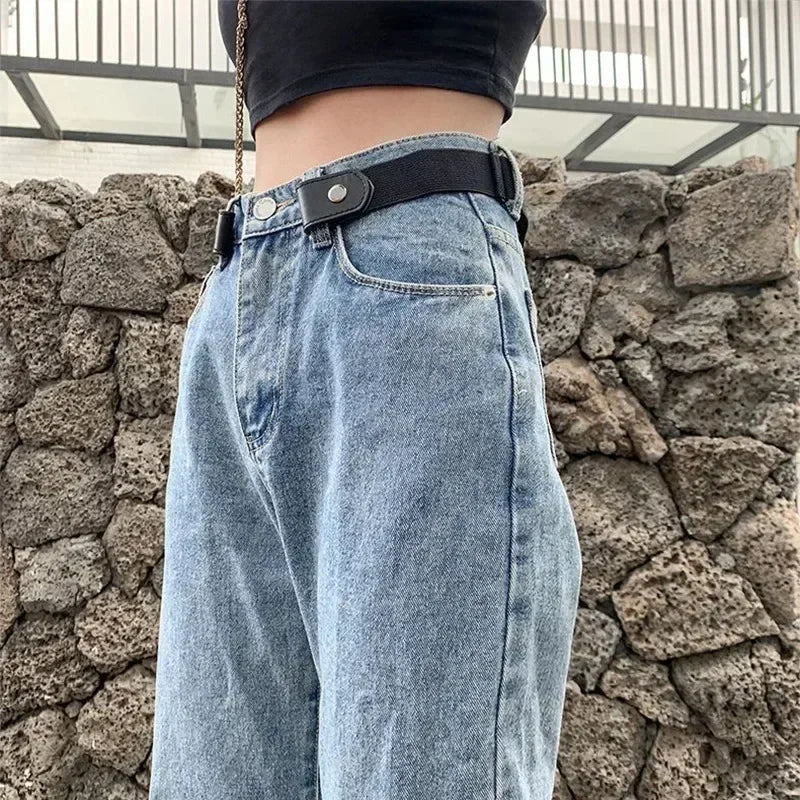 2024 Canvas Adjustable Elastic Waist Band Invisible Belt Buckle-Free Belts for Women Men Jean Pants Dress No Buckle Easy To W