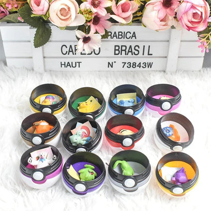 12Pcs Pokemon Figure Pokeball Toys Pikachu Charmander Anime Figure Kawaii Doll Collect Accessories Kids Birthday Gifts Orname