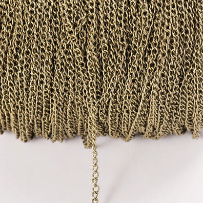 2 Meter Flat 2.5/3.5/4.5mm Extension Thin Chain Metal Chain DIY Necklace Body Chain Jewelry Making Chain Accessories - Antiqu