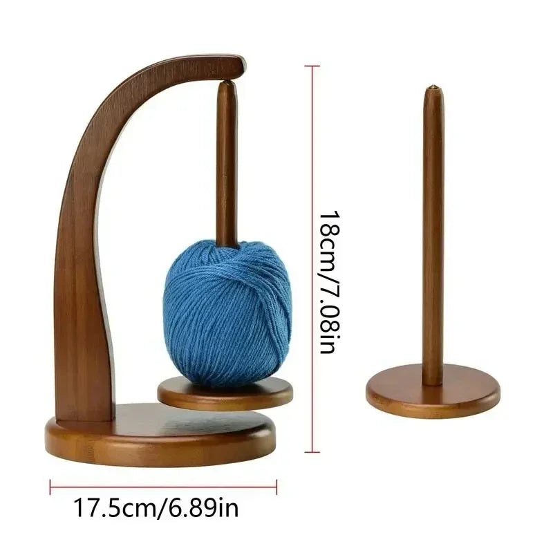 Wooden Yarn Holder Spinning Knitting Tools Crochet Yarn Holder Rotating Magnetic Thread Spool Wool Ball Winder Rotation Spinn