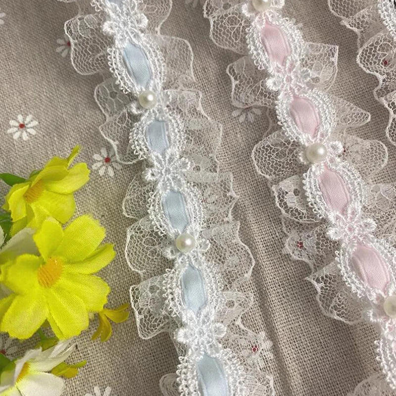 3 Meters Pretty Bow White Black Water Soluble Lace Trim Lace 3.5CM Wdith Fabric
