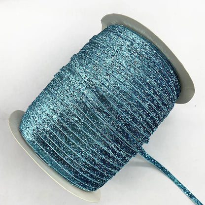 New 6mm Glitter Velvet Ribbon No Elastic Single Face Ribbon Headband Clips Bow Decoration - 17