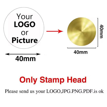 Custom Brass Wax Seal Stamp Personalized LOGO 25/30/40/50mm Round/Square Wax Sealing Head For Wedding Invitation Card Decor S