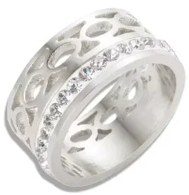 Crystal High End Non Tarnish Fashion Geometric Open Gold Plated Stainless Steel Rings for Women Wedding Ring Jewelry