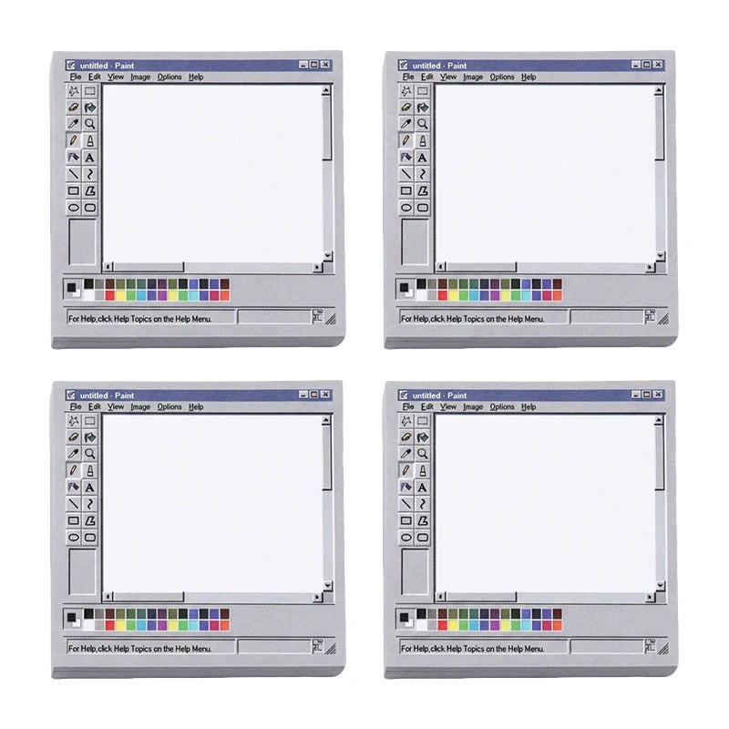 Vintage Computer Drawing Sticky Notes 50 Sheets - Ideal for Artists & Office Use,Durable Adhesive Notes, Sticky Notes for Off