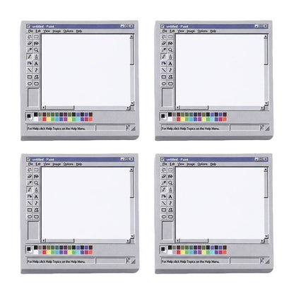 Vintage Computer Drawing Sticky Notes 50 Sheets - Ideal for Artists & Office Use,Durable Adhesive Notes, Sticky Notes for Off