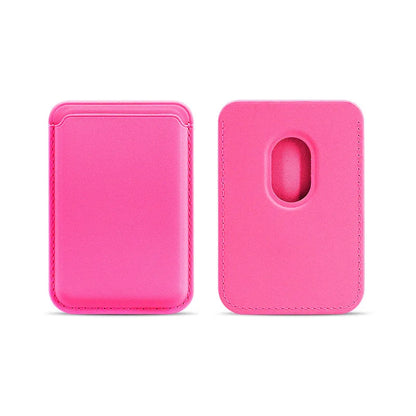 Magnetic Card Holder Leather PU Card Sleeve ID Card Holder Mobile Phone Back Sticker Bag For Magsafe iPhone 17 Card Holder Co