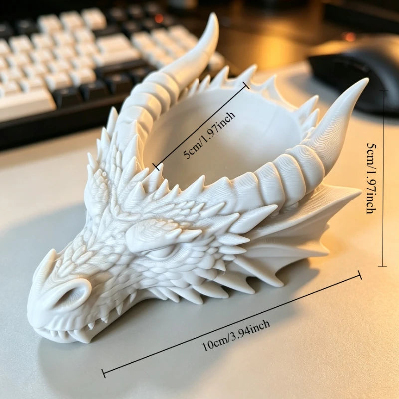 Cool Gothic Dragon Head Desktop Decor, Dark Series Jewelry Storage Organizer, Home Ornament