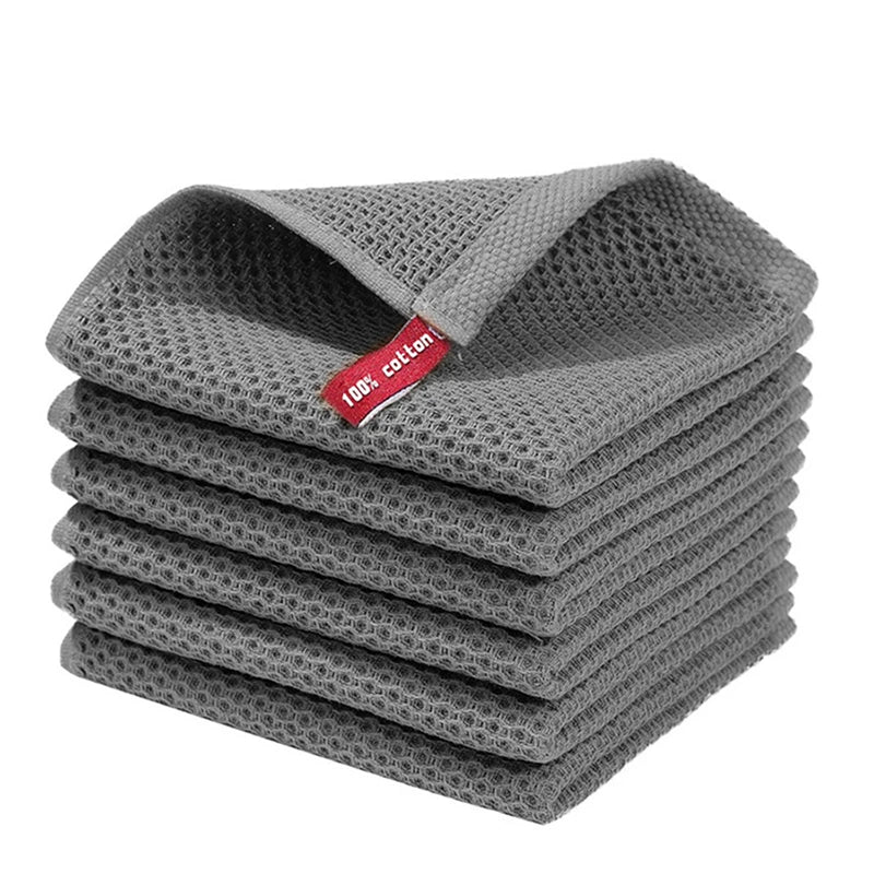 Cotton Towel Soft Absorbent Dishcloth Kitchen Dish Rags Honeycomb Breathable Face Wash Towel Household Cleaning Cloth Wash Cl