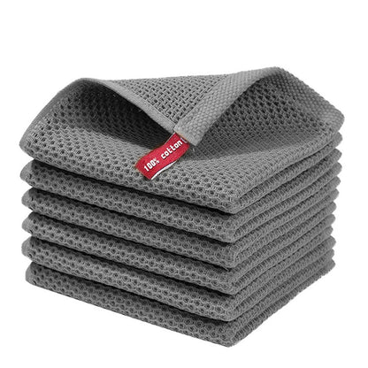 Cotton Towel Soft Absorbent Dishcloth Kitchen Dish Rags Honeycomb Breathable Face Wash Towel Household Cleaning Cloth Wash Cl