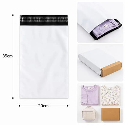 50Pcs White Courier Mailer Bags Packaging Poly Package Plastic Self-Adhesive Mailing Express Bag Envelope Postal Pouch Mailin