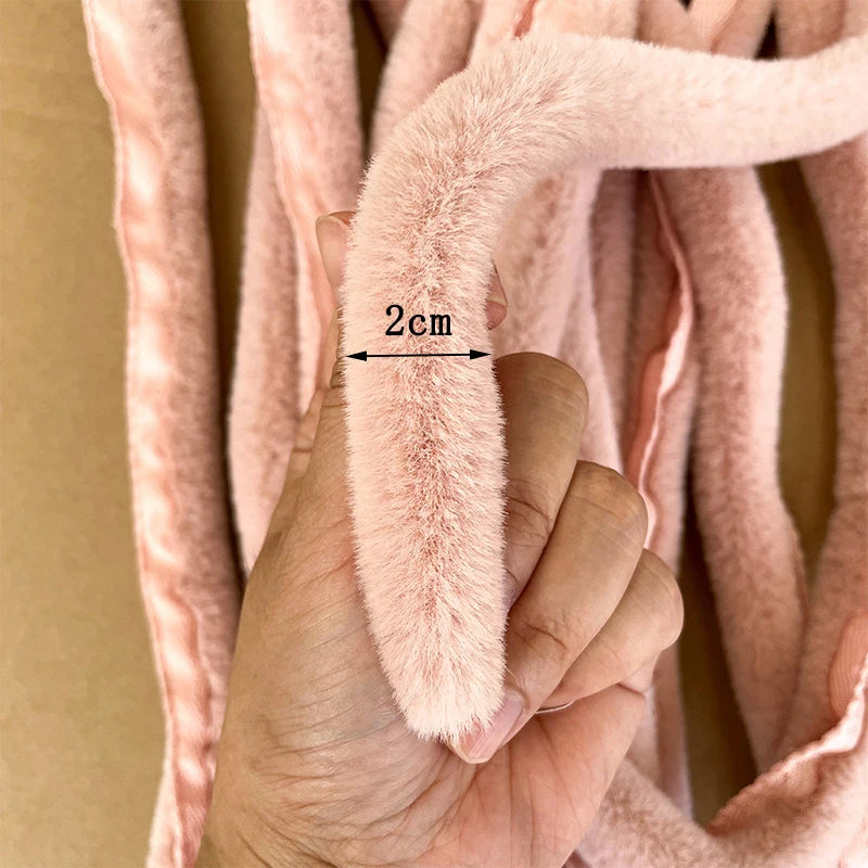 1m Faux Fur Ribbon Tapes DIY Apparel Sewing Fluffy Trim Fabric Sewing Stage Costume Plush Artificial Fur Stripe Decoration