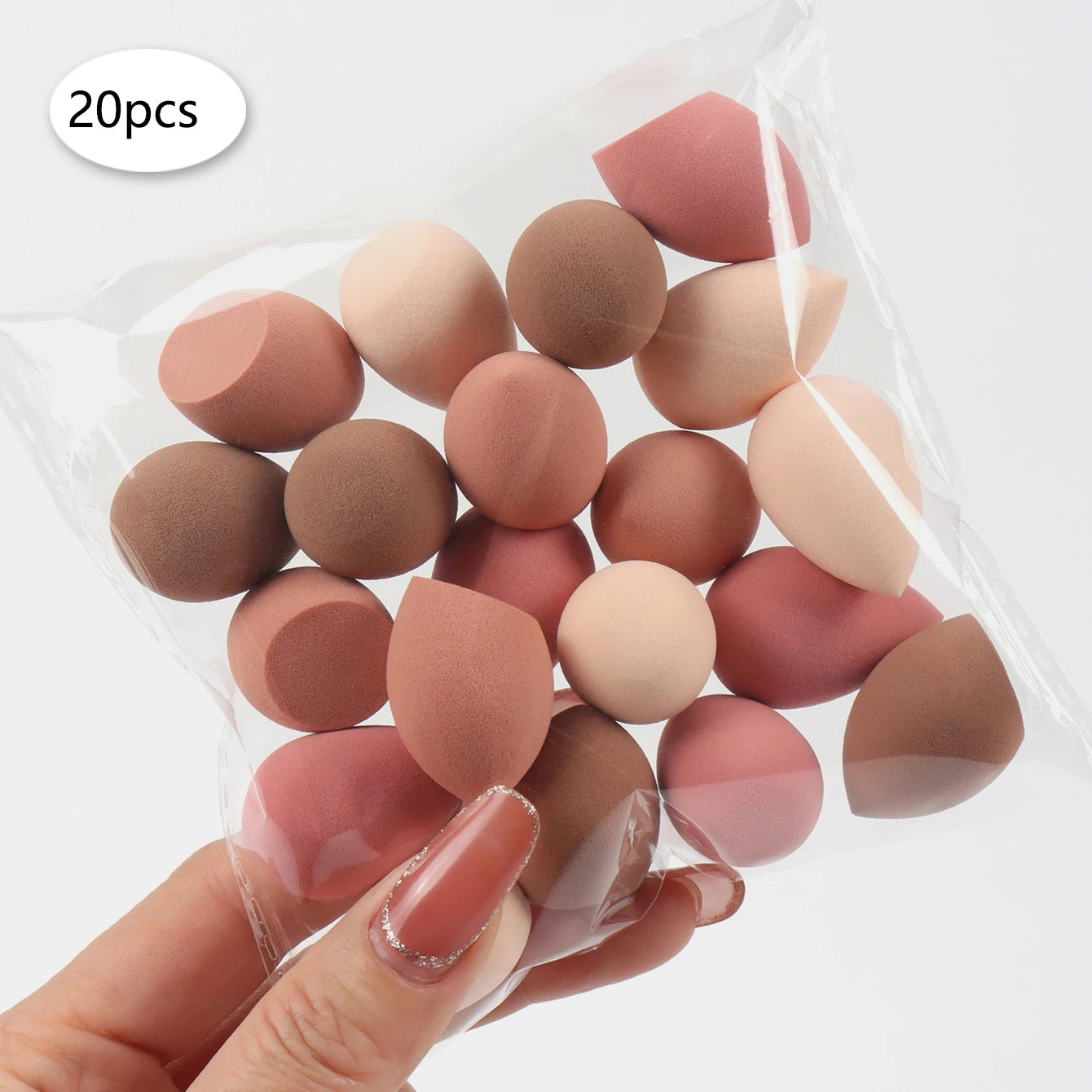 10/20/30/50/100Pcs Mini Makeup Sponge, Expands When Exposed to Water, Suitable for All Skin Types - 20Pcs B