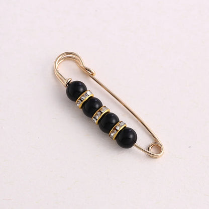 Women New Cute Imitation Pearl Rhinestone Brooch Anti-lighting Skirt Waist Pin Fashion Jewelry Accessories Gifts - 5.5CM 2203