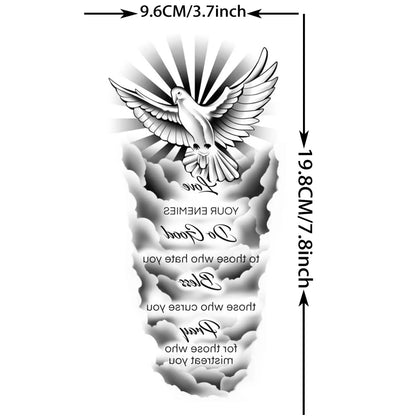 1 Sheet Bless Belief Faith Engraved Temporary Tattoos Family Love Tatoos Waterproof Realistic Fake Tattoo Stickers Long Lasti