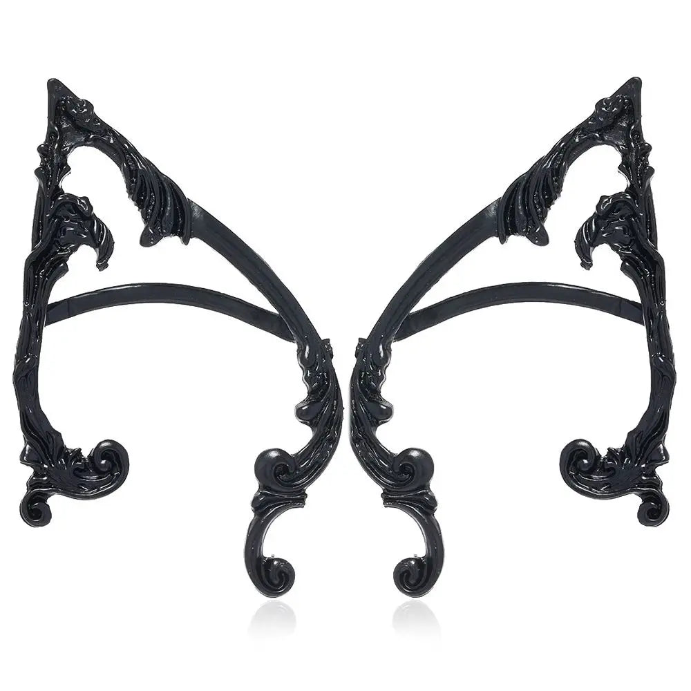 Gothic Elf Ear Clips Piercing Cartilage Climber Retro Clip Earring Punk Hip Hop Jewelry Accessories
