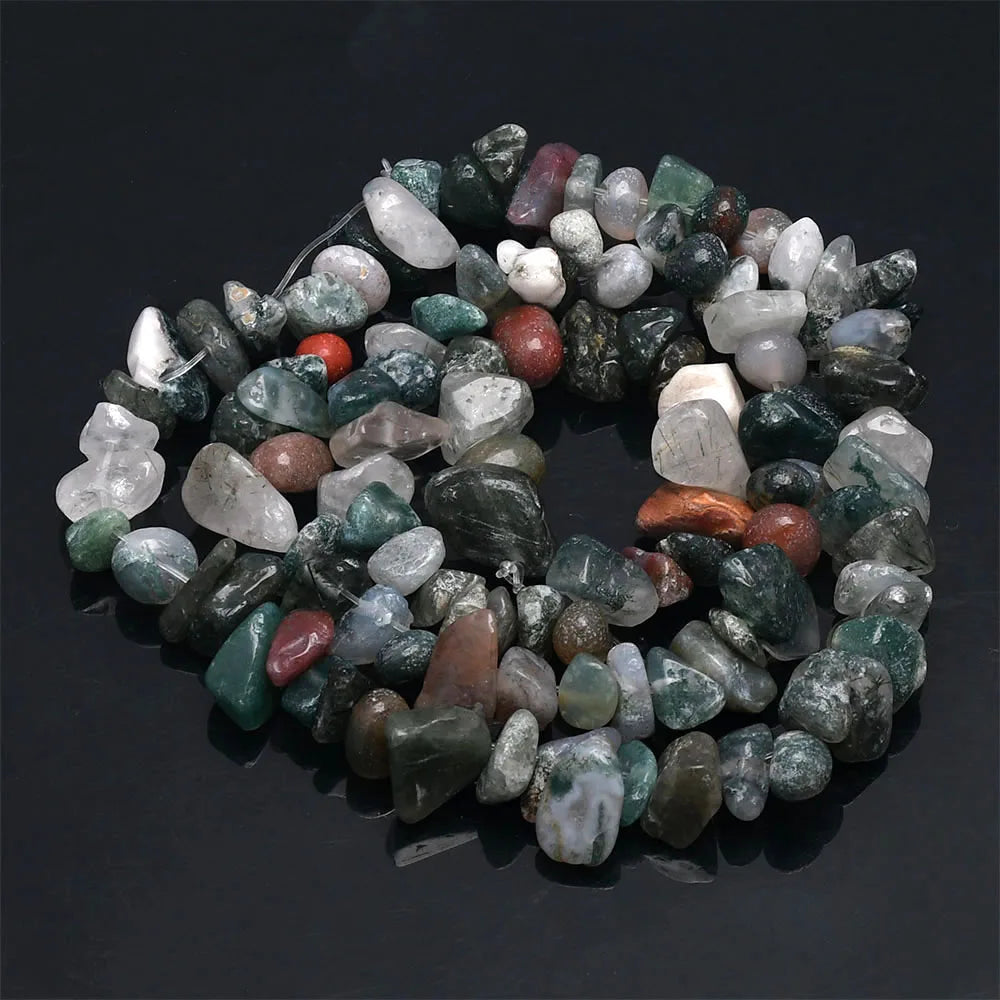 16 inch Natural Stone Beads Chips Beads 5-8mm Irregular Crystal Agate Gravel Beads Diy Bracelet For Jewelly HK058 - Indian Ag