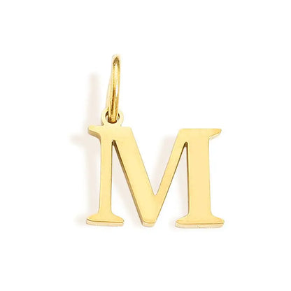 26 Letter Alphabet Initial 10mm Charm Pendant Jewelry Gold Stainless Steel Simple PVD Plated DIY Necklace Bracelet Jewelry