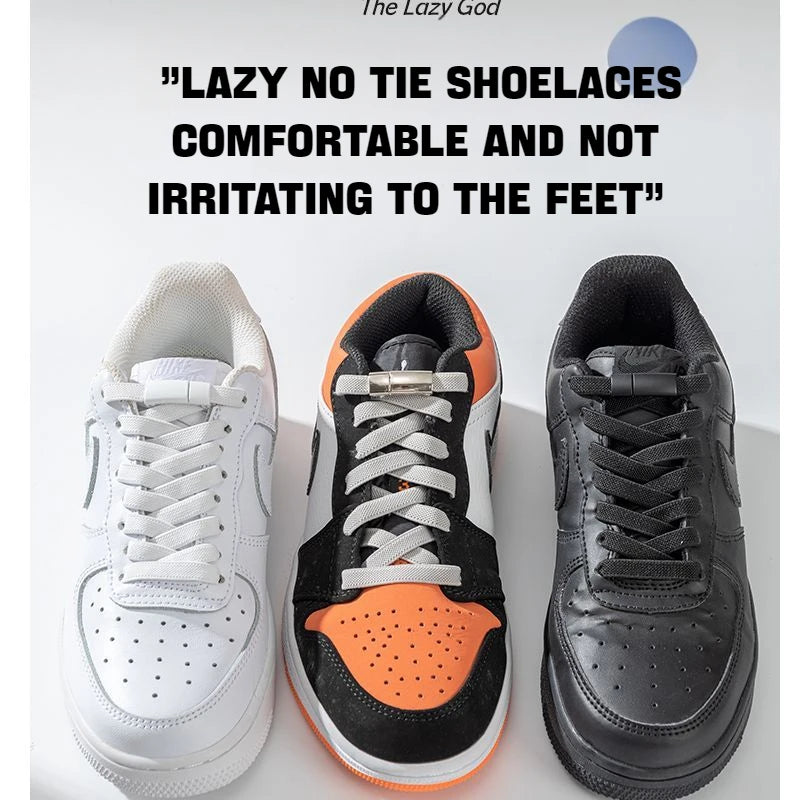 1Pair Magnetic Lock Shoelaces without ties Flat Elastic Laces Sneakers Boots No Tie Shoelace Rubber Bands for Shoes Accessori