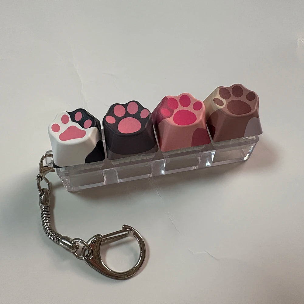 Cat Claw Keychain Key Ring Pendant Mobile Phone Backpack Pendant Desktop Accessories Fingertip Office Decompression Press Too