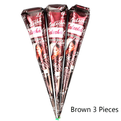 GOLECHA Black Brown Red White Henna Cones Indian Henna Tattoo Paste For Temporary Tattoo Body Art Sticker Mehndi Body Paint -