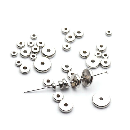 20/50PCs 304 Stainless Steel Flat Round Spacer Beads Separators Beads For Jewelry Making Metal Gold/Silver Color Diy Accessor
