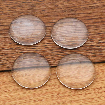 Round Flat Back Clear Glass Cabochon for DIY Jewelry Making 6mm 8mm 10mm 12mm 14mm 16mm 18mm 20mm 25mm 30mm 35mm