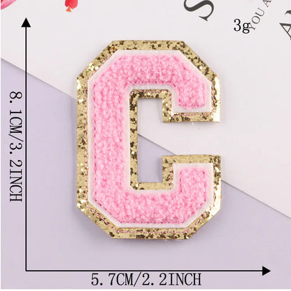 8CM Patch Letters for Clothes Alphabet Sticky Letter Clothing Bags Jacket Iron on Letter Emblems Chenille Patches for DIY MC0
