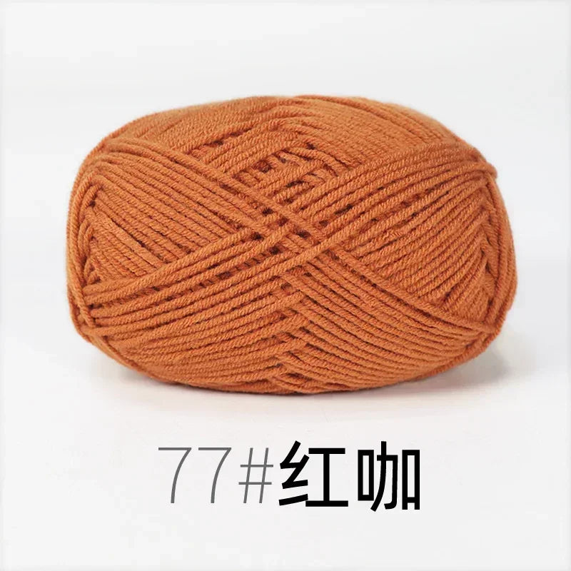 50g 4ply Milk Cotton Knitting Wool Yarn Needlework Dyed Lanas For Crochet Craft Sweater Hat Dolls Sewing Knitting Tools - 77