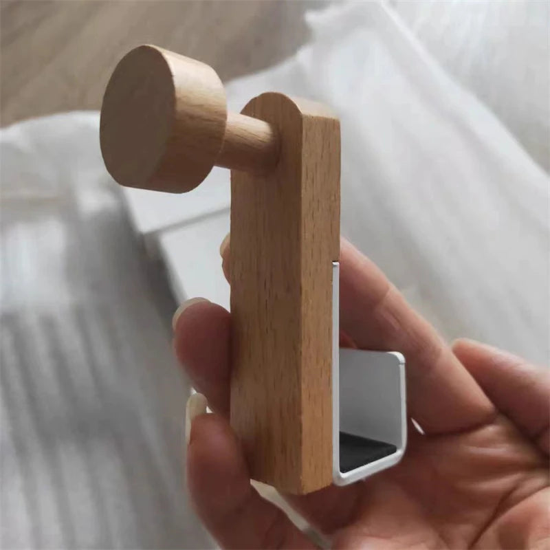 Kitchen Cabinet Hook Towels Clothes Coat Bathroom Accesories Storage Hanger Door Back Hanging Holder Iron Wooden Rack Organiz