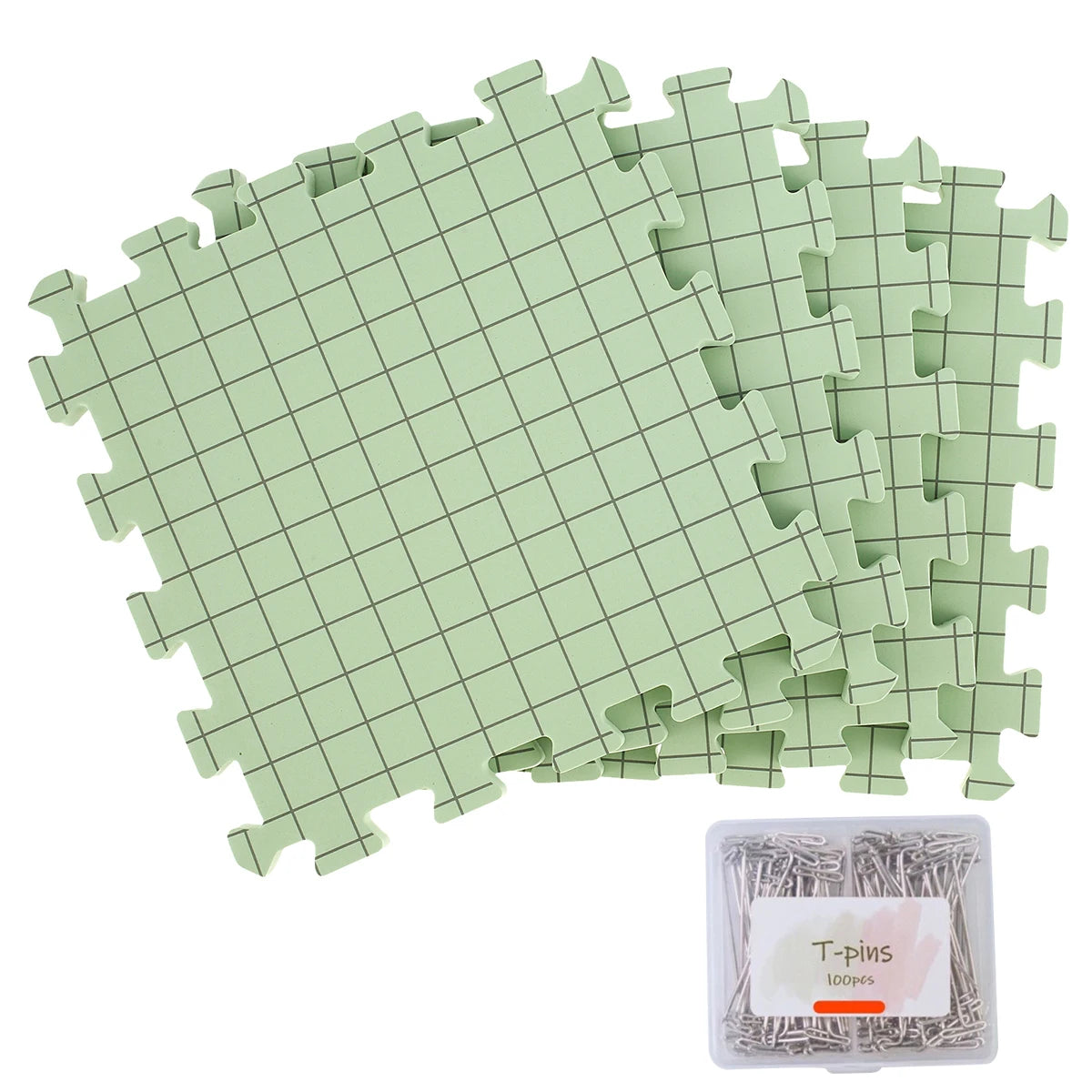 Foam Thick Blocking Boards Kit with Grids Blocking Mat and T-Pins Easy to Install Handmade Knitting And Crochet Accessories