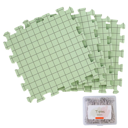 Foam Thick Blocking Boards Kit with Grids Blocking Mat and T-Pins Easy to Install Handmade Knitting And Crochet Accessories