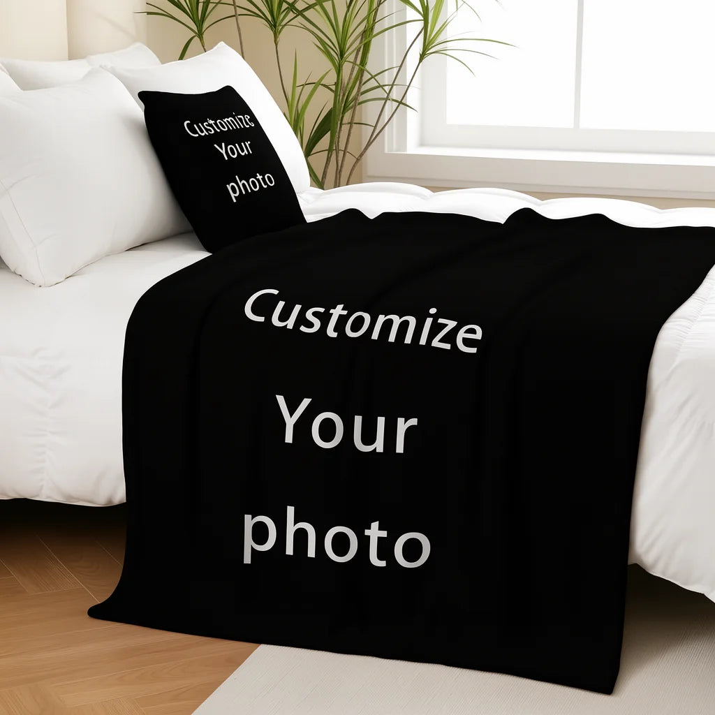 Customized Photo Blankets, Flannel Blanket Printing for Bedroom Sofas, Customized Gifts for Families, Pets, and Couples