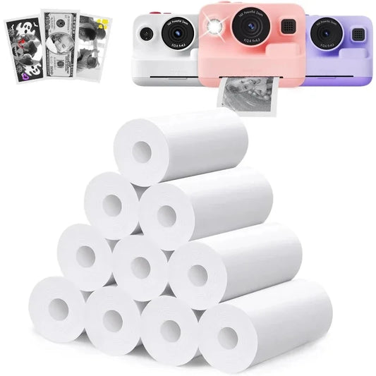 Kids Camera Instant Print Refill for Kids Instant Camera Thermal Printing BPA Free,57x25mm White Non-Adhesive Photo Print Rol