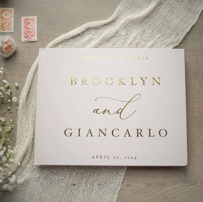 Personalized Wedding Guest Book For Engagement Bachelorette Party Birthday Bridal Shower Keepsake Book Horizontal Signature B