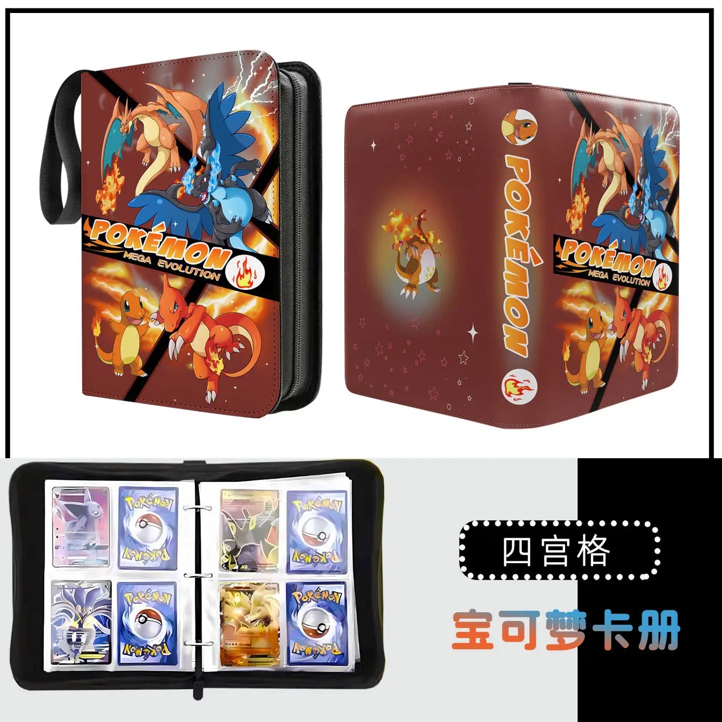 Pokemon Binders 9 Pocket 900 Cards Zipper Toploader Mimikyu Loose Leaf Collectible Card Album Storage Organizer Custom Fans G