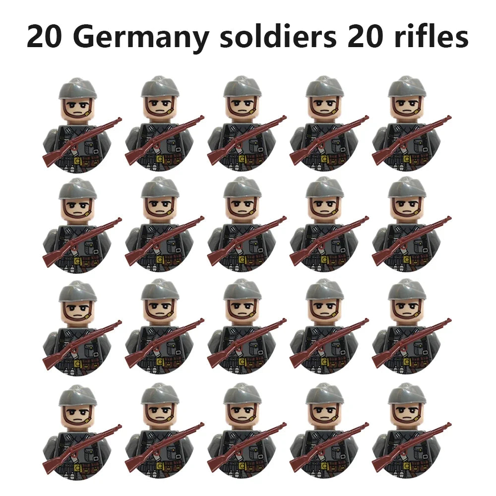 Multi-style military soldiers mini character building blocks DIY assembled building blocks children's collection toys and gif
