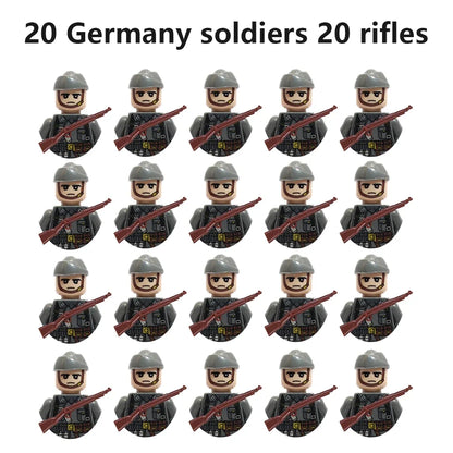 Multi-style military soldiers mini character building blocks DIY assembled building blocks children's collection toys and gif