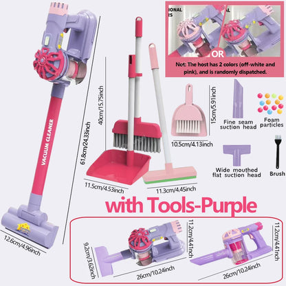 Kids Simulation Electric Vacuum Cleaner Toy Set Housekeeping Role Play Educational Toys for Toddlers Perfect Gift for Girls B