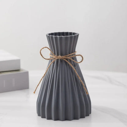 Creative Origami Vase European Pleated Vase Plastic Waist Folding Flower Vase Folding Paper Style Dry Flower Bottle Modern - 