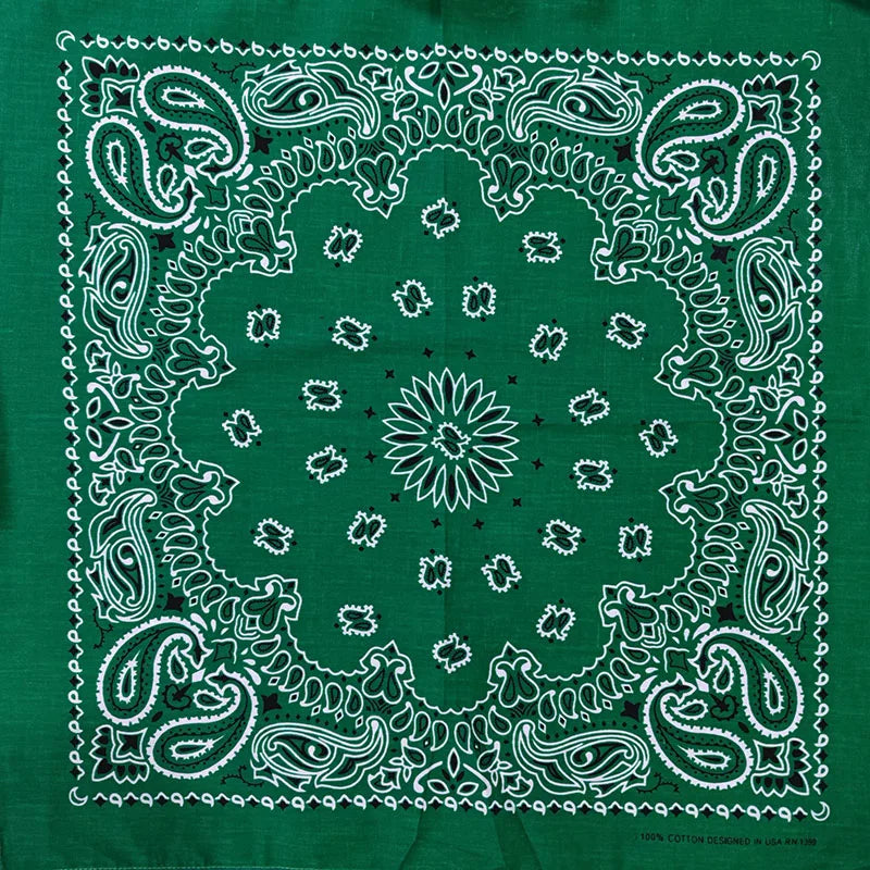 New Fashion Hip Hop 100% Cotton Bandana Square Scarf 55cm*55cm Black Red Paisley Headband Printed For Women/Men/Boys/Girls - 