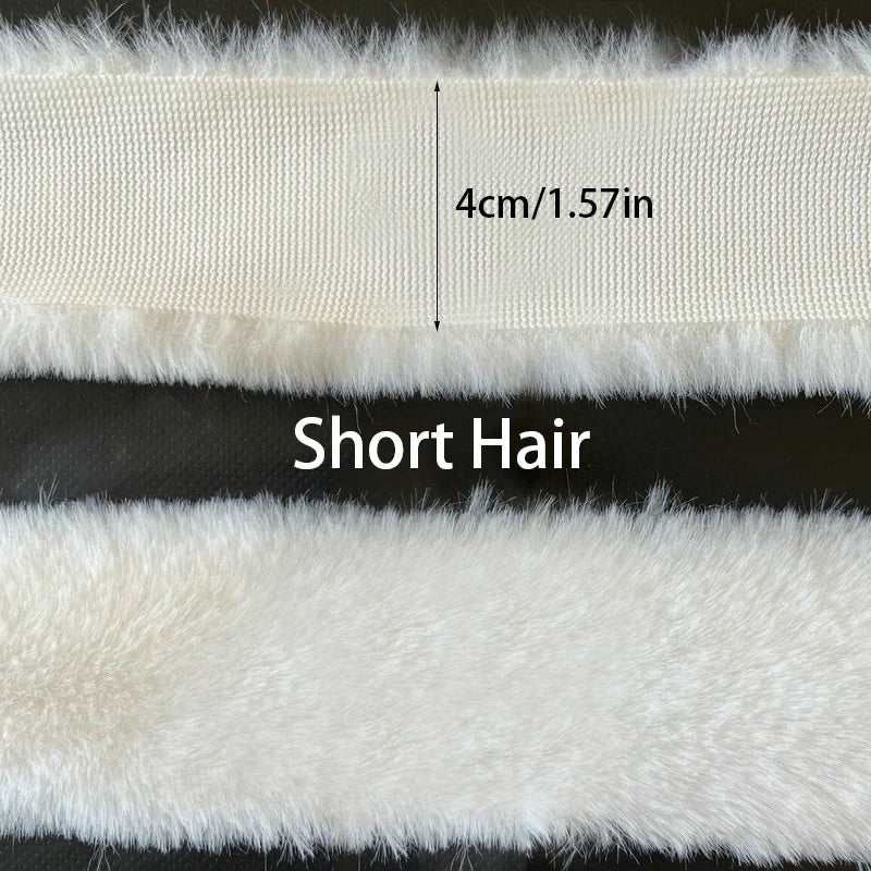 1m Faux Rabbit Fur Ribbon Trimming Fabric Soft Fluffy Plush Hair Tapes Stripe Fabric For DIY Garment Crafts Sewing Accessorie