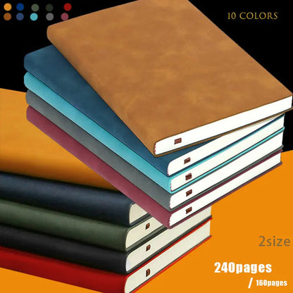 A5 A6 Sheepin Notebook Leather Office Journal Diary Notepad Stationery Student Class Lined NoteBook 160 Pages/240 Pages