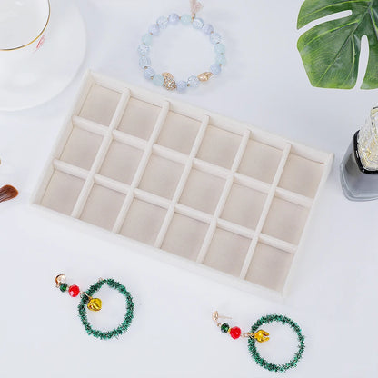 1PC, Flocking Jewelry Box Jewelry Tray, Color: Beige