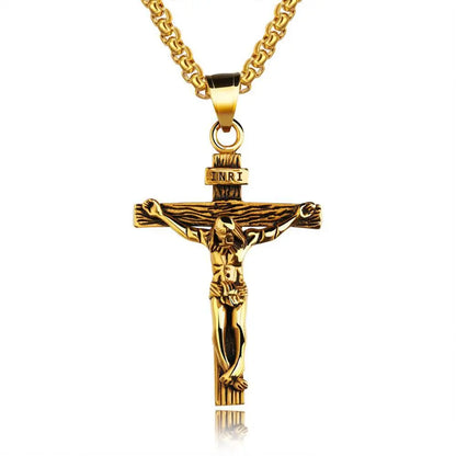 Premium Cross Necklace for Women 18k Gold Plated Trendy Gold Cross Pendant Chain for Girls Crucifix Necklace for Women Girls 