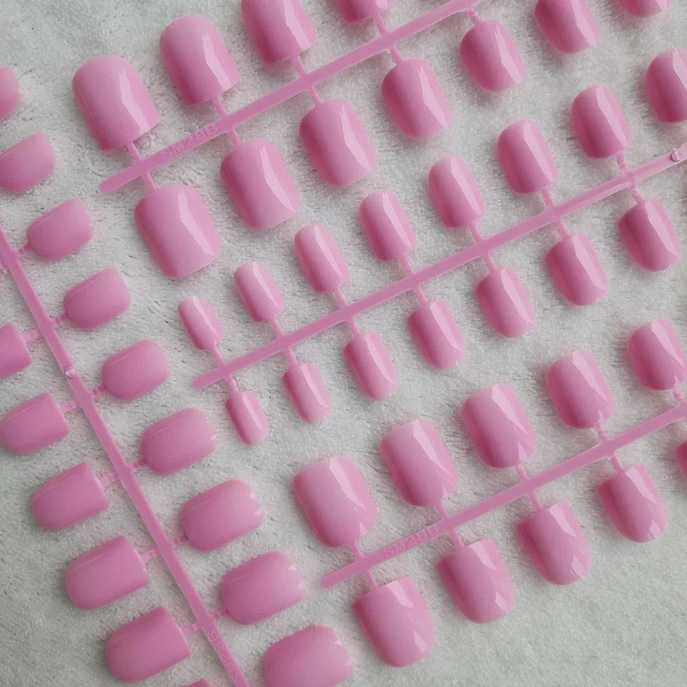 4 Sets/lot Mixed Colors False Nail Tips Short Full Cover Square Fake Nails Comfortable Multicolor Press On Nails Nail DIY