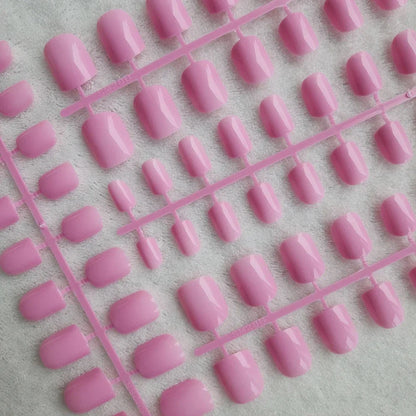 4 Sets/lot Mixed Colors False Nail Tips Short Full Cover Square Fake Nails Comfortable Multicolor Press On Nails Nail DIY