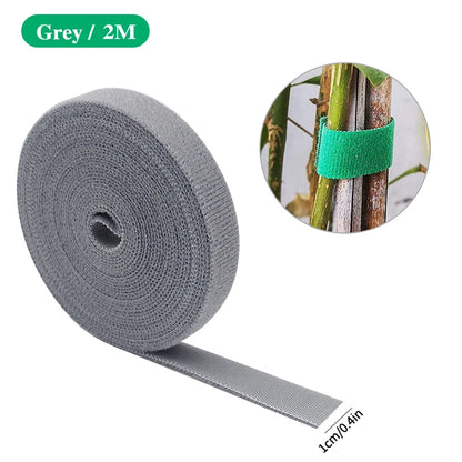 3 Rolls Green Garden Twine Plant Ties Nylon Plant Bandage Garden Hook Loop Bamboo Cane Wrap Support Garden Accessories - Grey